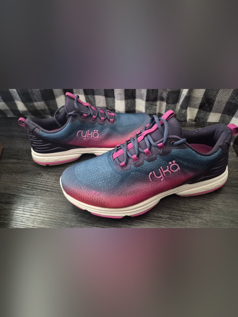 Ryka Women's Gradient Blue-Pink Athletic Sneakers